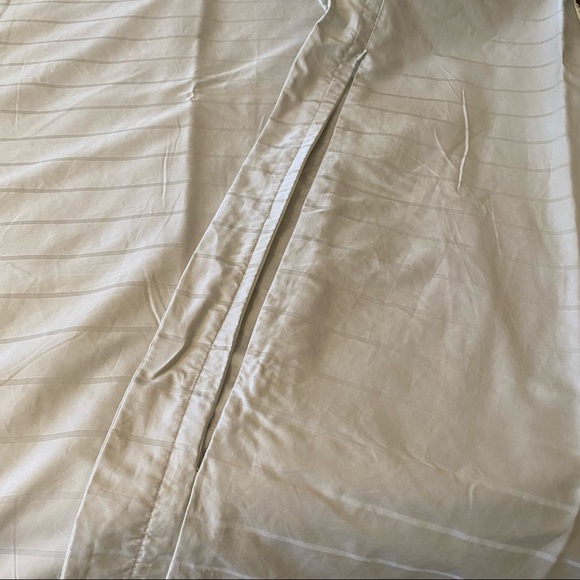 NWOT Custom King Duvet Cover and Shams - Tone on Tone Stripe in Soft Pewter - Picture 3 of 4